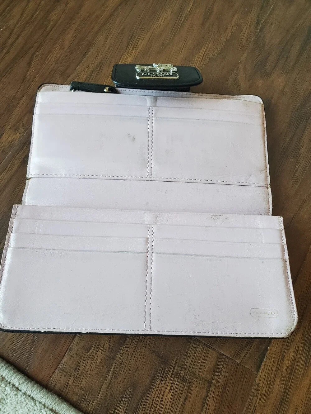 Coach Black Wallet With Pink Inside